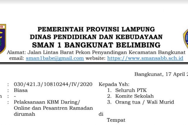 SURAT PEMBERITAHUAN RAMADHAN