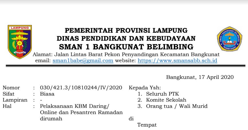 SURAT PEMBERITAHUAN RAMADHAN